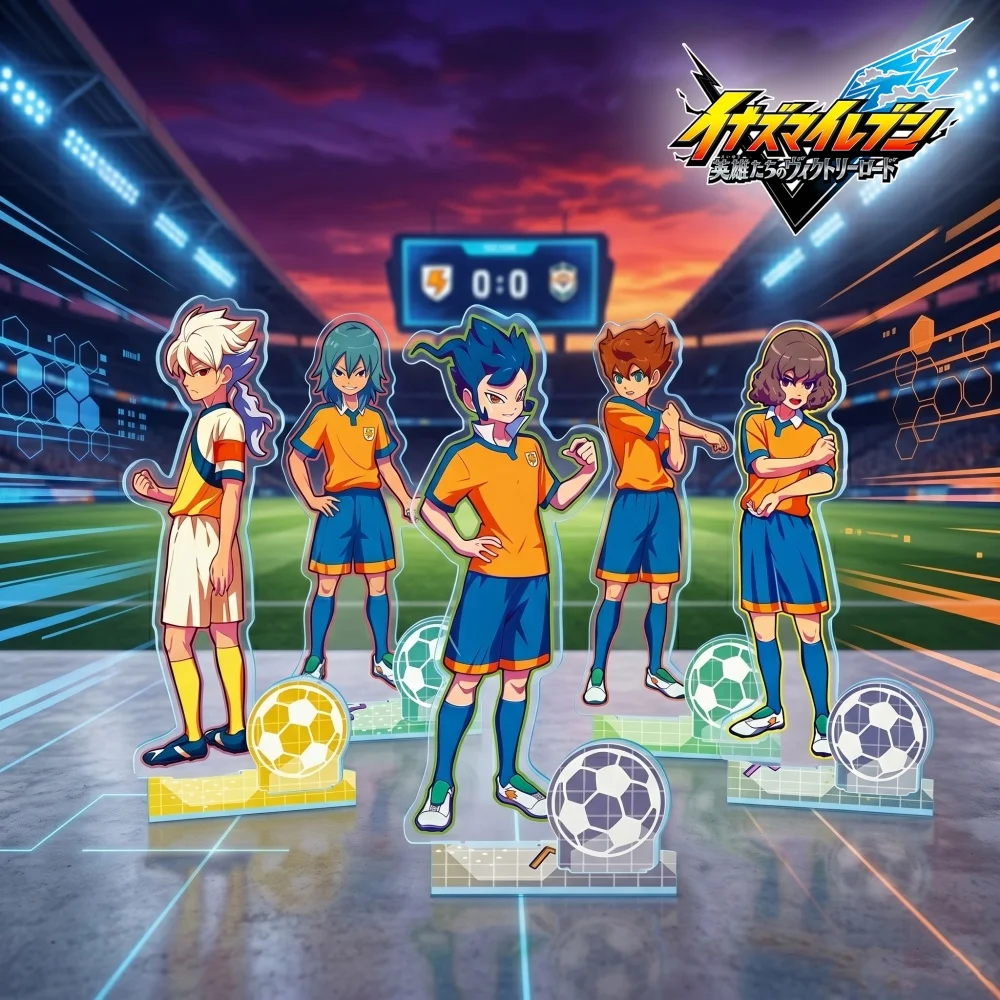 Фото Новый акриловый брелок-подставка Inazuma Eleven: фигурка Эндо Гоэнджи в футбольной форме, мультяшный стиль, декор для рабочего стола, сувенир с персонажем №1