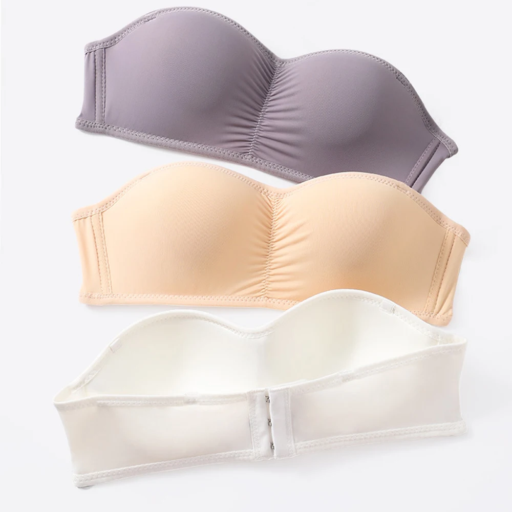 

Невидимое нижнее белье для женщин, Бюстгальтеры без бретелек с пуш-ап, летний удобный бюстгальтер с открытой спиной, без стальных колец, без ...