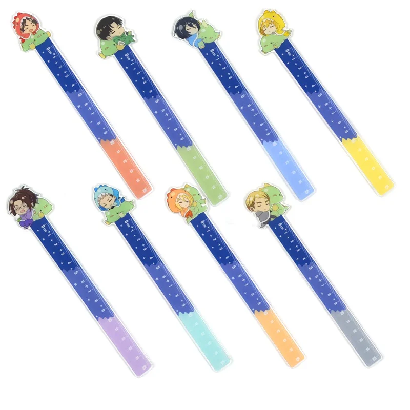 

Anime Attack on Titan Measuring Ruler Eren Jager Mikasa Ackerman Cosplay Scale Students Cartoon Measure Straight Ruler Gift