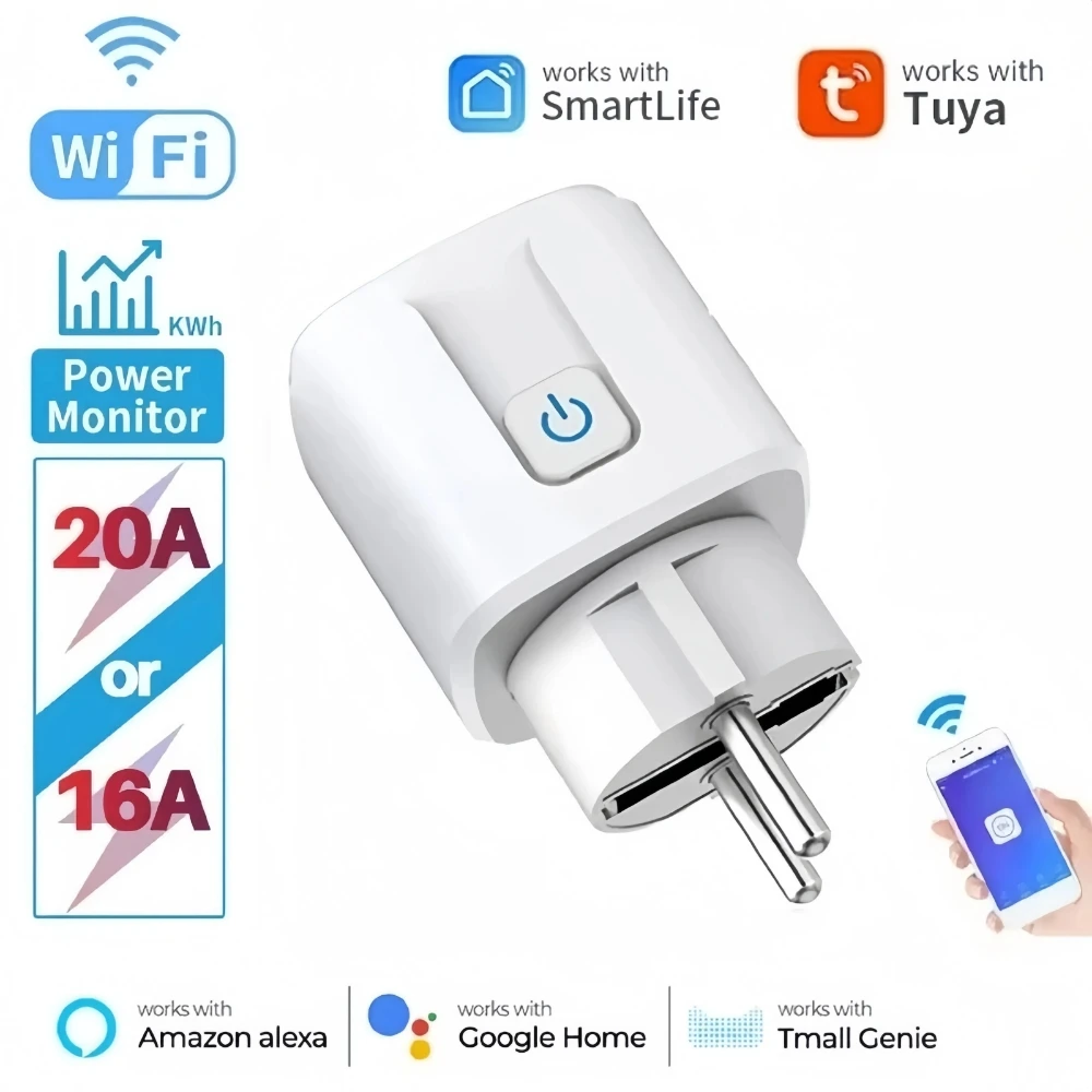 Смарт-розетка с поддержкой Wi-Fi, 16 А, 20 А | AliExpress