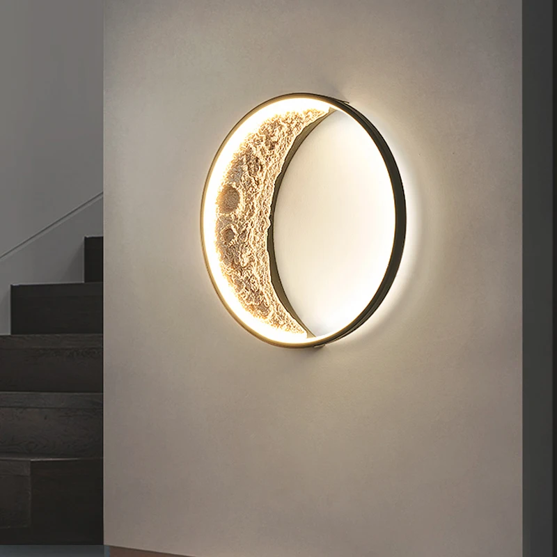 Remote Dimming LED Wall Lamp Moon Lights Indoor Lighting Modern Bedroom Living stairs Hall Room Home Decor Lamps luster Fixture