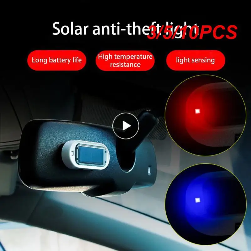 

3/5/10PCS Flashing Imitation Car Wireless Warning Anti-theft Caution Lamp Smart Induction Warning Light Solar Auto Charging