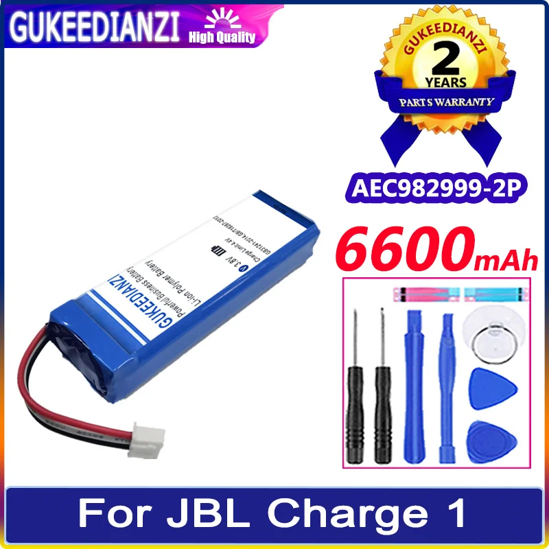 

New Bateria 6600mAh Battery AEC982999-2P AEC9829992P For JBL Charge 1 Charge1 Batterie High Capacity Replacement Battery +Tools