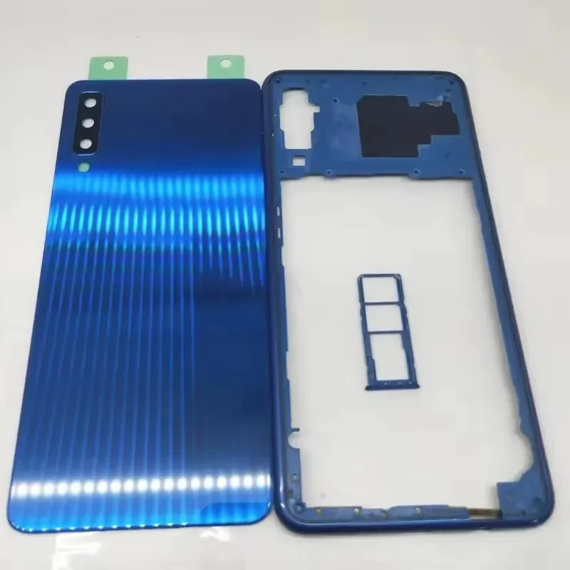 Фото Задняя крышка батарейного отсека BANERYPAK для Samsung Galaxy A750 A7 2018 SM-A750F, полный корпус с центральной рамкой и объективом камеры. №4