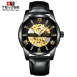 AAA 2022 Automatic Skeleton Watches TEVISE Diamond Scale Luminous Hands Men Watch Mechanical Male Cl in Pakistan