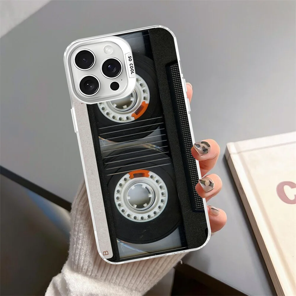 Фото Кассетный чехол для телефона с радиомагнитной лентой для iPhone 16, 15, 14, 13, 12, 11 Pro Max X XR XSMAX, матовая противоударная задняя крышка №5