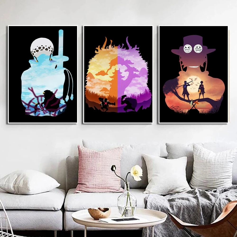1 шт. Картина на холсте из японского аниме Постер Луффи Зоро сандзи Настенный