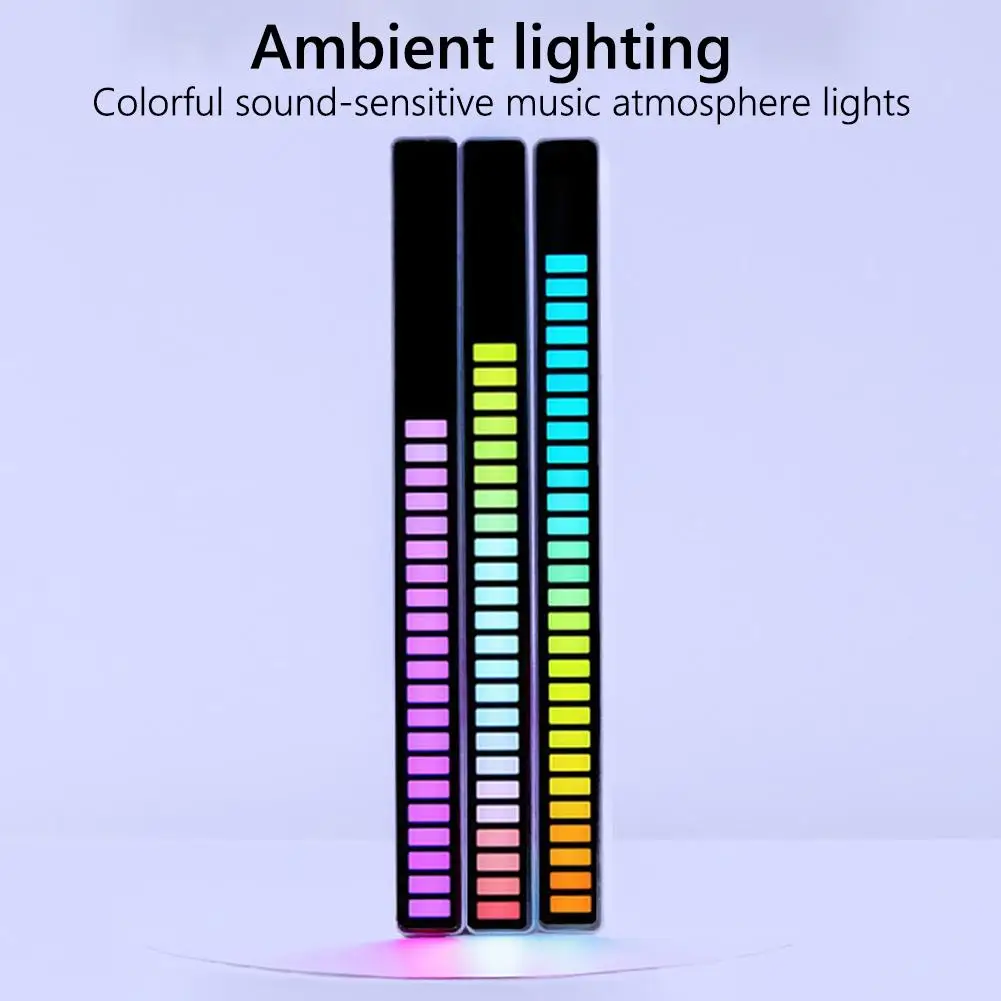 

Car Atmosphere Colorful Tube Lamp Sound Control 3D Display Pickup Rhythm Light Rgb Music Ambient Led Nightlight Bar App