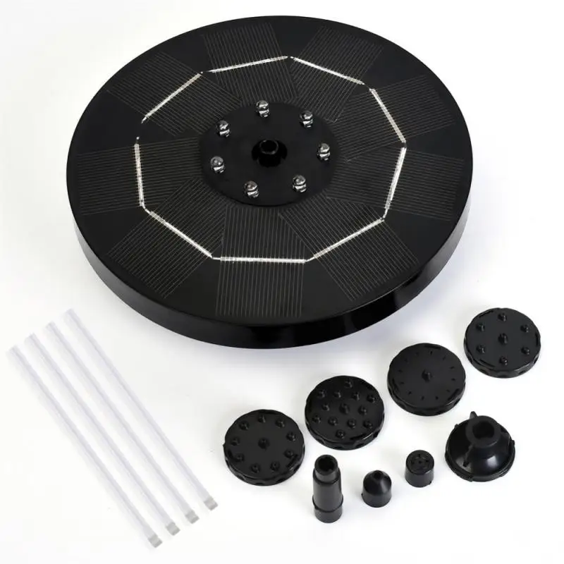 Цветной СВЕТОДИОДНЫЙ водяной фонтан на солнечной батарее с 6 насадками насос для