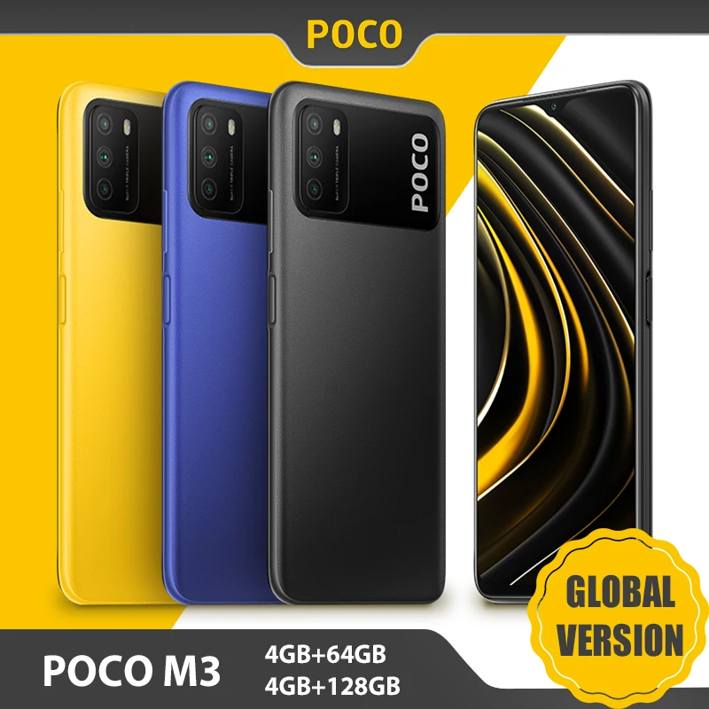 Global Version POCO M3 4GB 64GB / 128GB Smartphone Snapdragon 662 Octa Core 48MP Triple Camera 6.53" FHD+ Screen 6000mAh Battery