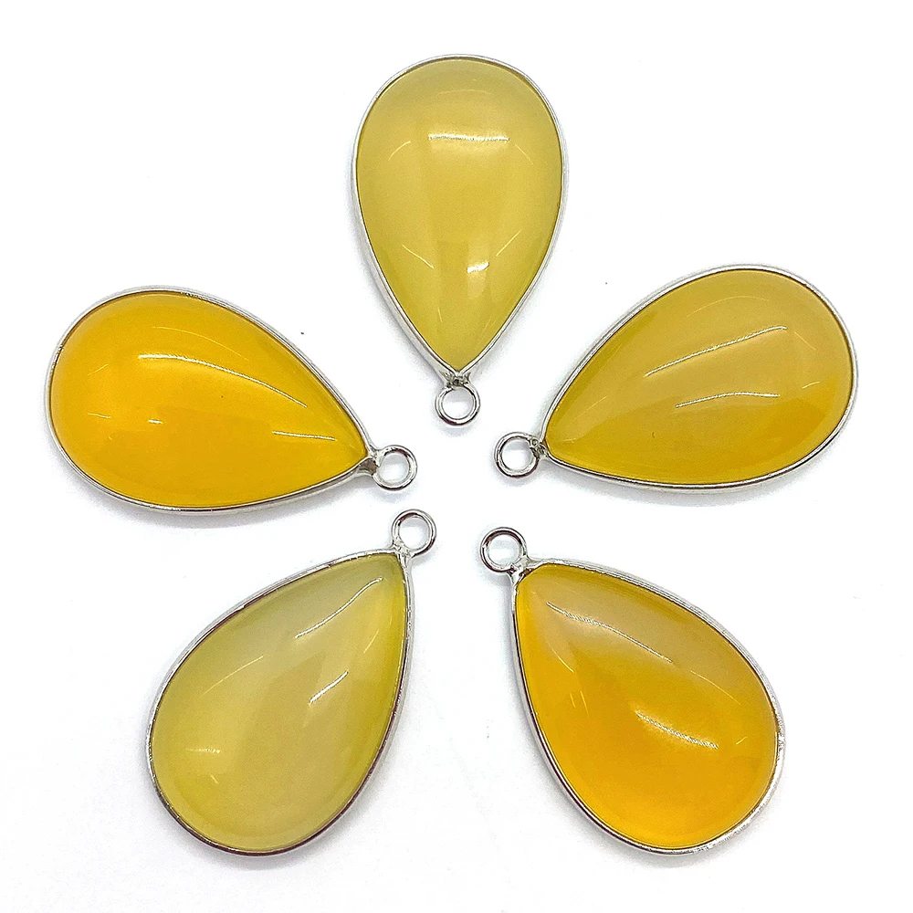 

1pcs Natural Stone Topaz Quartz Pendant Teardrop Pendant for Jewelry Making DIY Earring Accessories Fit Necklaces Gift for Women