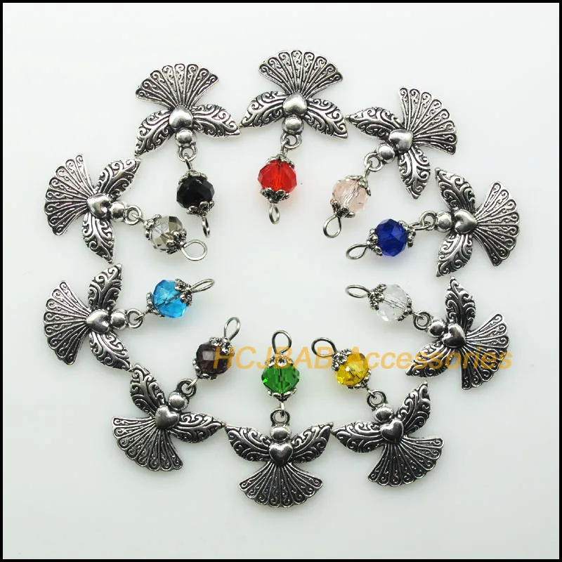 10 шт., подвески в виде танцующего ангела, 21 х23 мм