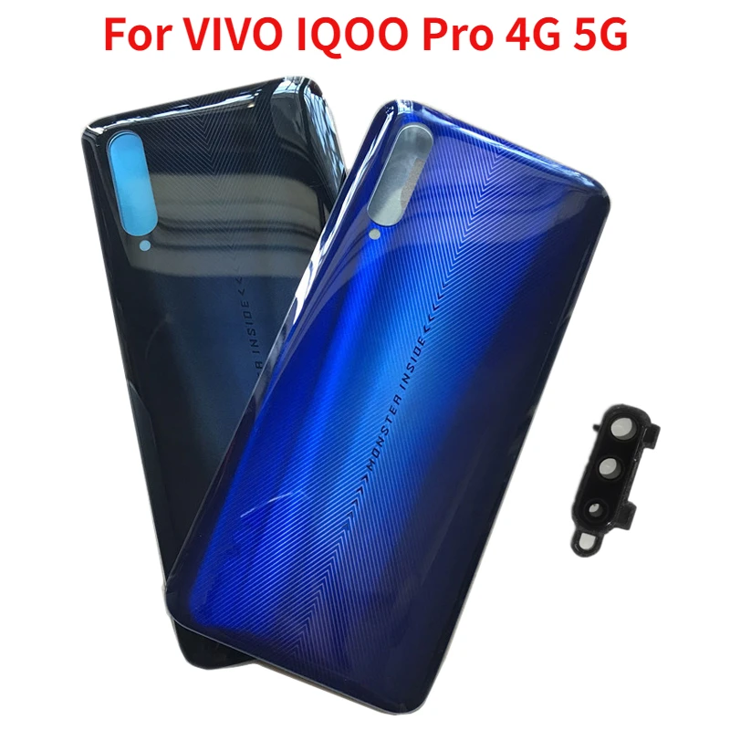 Новое заднее стекло для Vivo IQOO Pro 4G 5G V1922A V1916A V1916T задняя крышка батарейного отсека задний корпус с объективом камеры