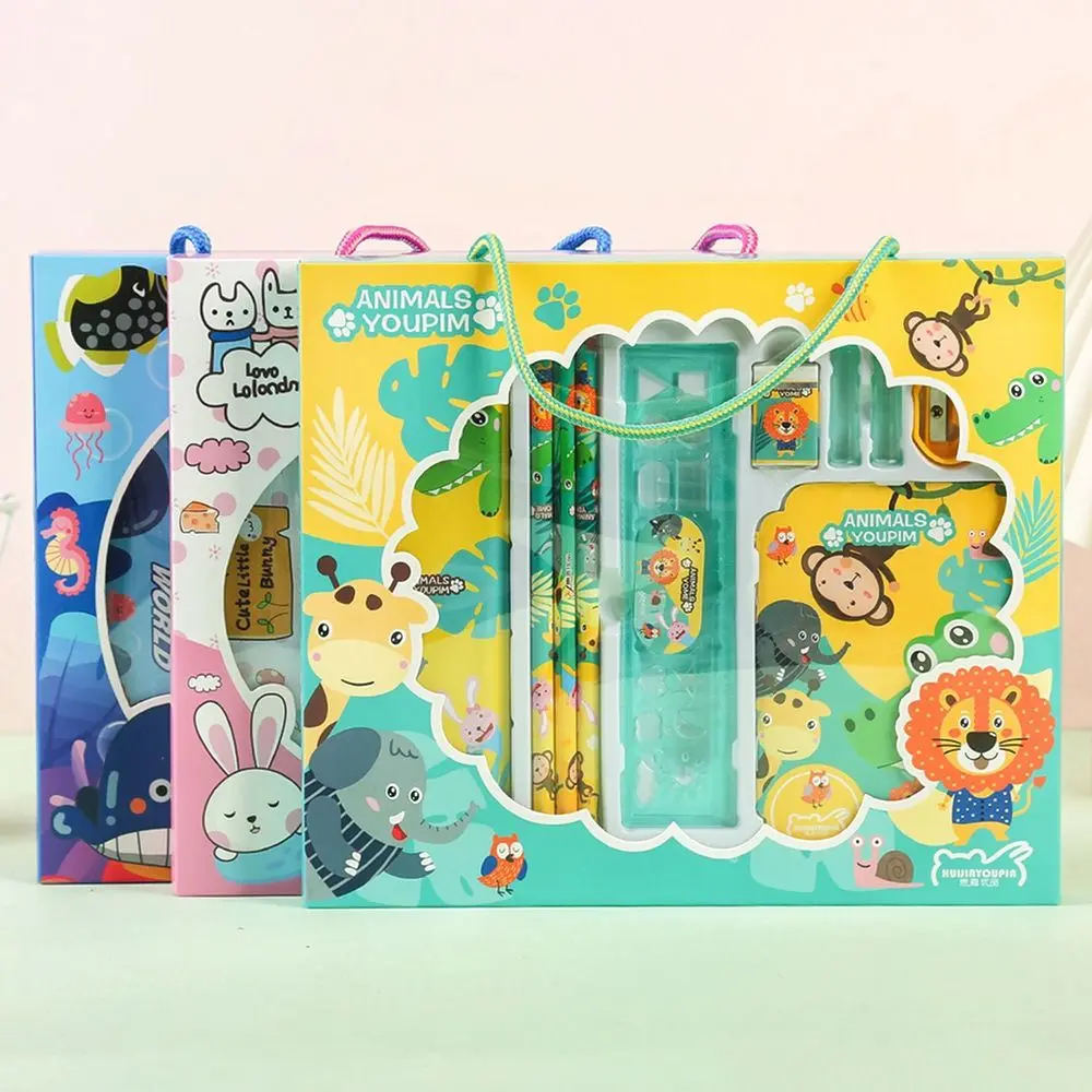 

Cartoon Kids Pupil School Supplies Pencil Eraser Ruler Sets Student Stationery Sets Children's Gifts Birthday Gifts