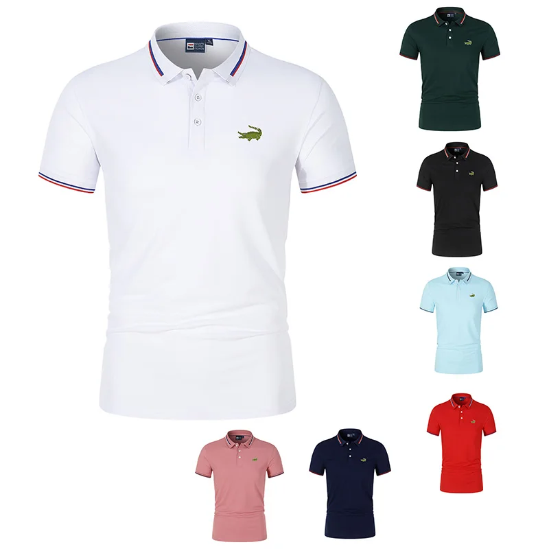 

Мужская летняя рубашка-поло с коротким рукавом, 2023