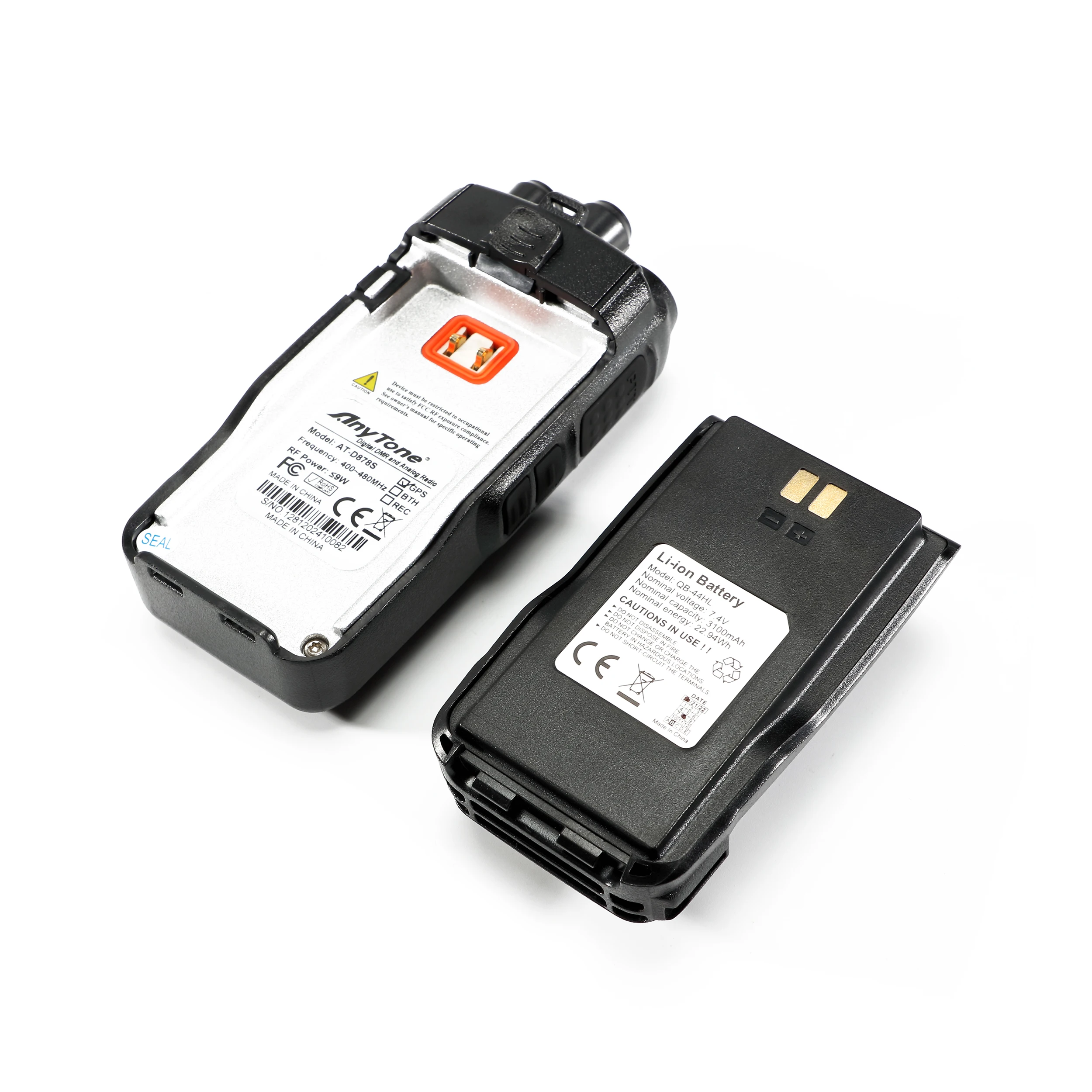 AnyTone UHF 400-480MHz Single Band Walkie Talkie AT-D878S Digital/Analog Two-Way Walkie Talkie GPS  DMR Portable Walkie Talkie