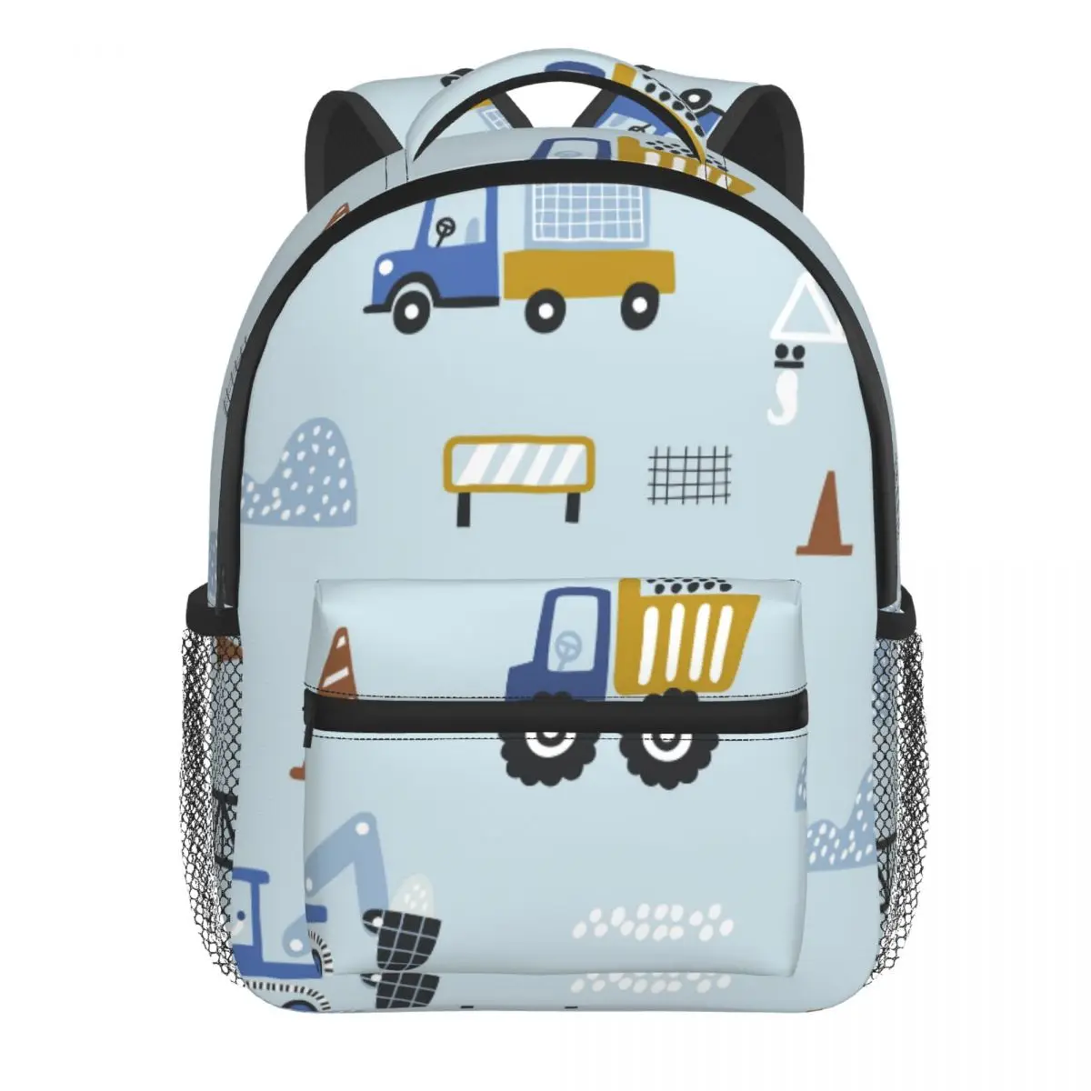 Children Bag Cute Tractors Car Building Equipment Kids Bag Kindergarten Preschool Backpack for Boys Girls 3-4-6 Years Old