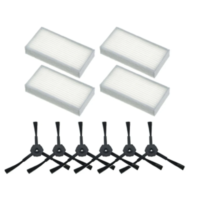 

6X Side Brush 4X HEPA Filter Kit For CHUWI Ilife V5S V5 X5 Ilife V3S V3S Pro V3L V5S Pro V50 Robot Vacuum Cleaner