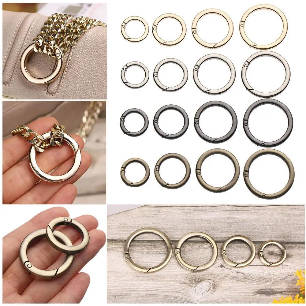 

Zinc Alloy Hooks Round Push Trigger Bag Belt Buckle Snap Clasp Clip Spring O-Ring Buckles Carabiner Purses Handbags