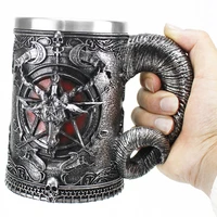medieval norse viking runes oak barrel beer mug stainless steel inner liner myth thor odin coffee cup tea mug pub bar party gift