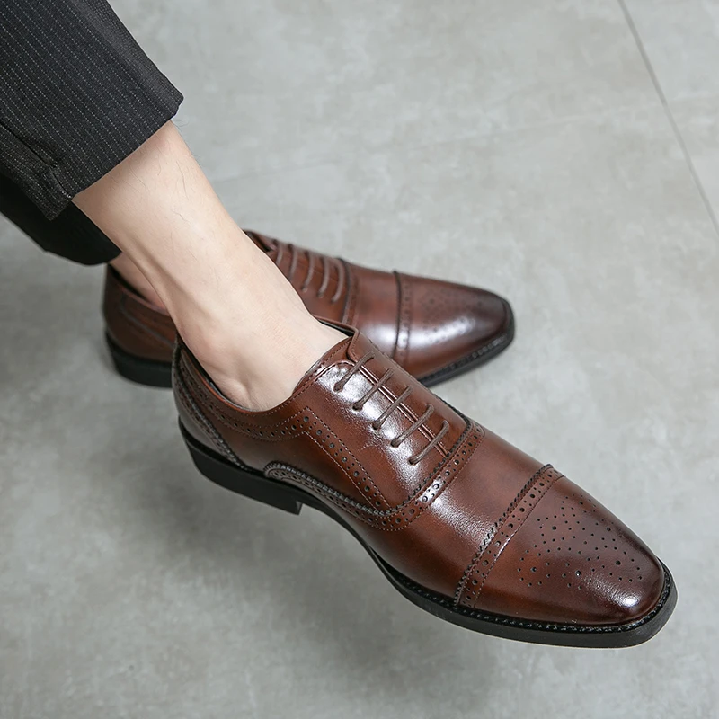 

Mens Dress Shoes lace up Patent Leather Oxford Shoes For Men Business Leather Men Italian Brand Formal Wedding Shoes big size 48