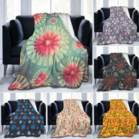 Vintage Abstract Flowers Pattern Super Soft Throw Blankets Warm Fuzzy Plush Blanket for Sofa Couch Chair Living Room King Size