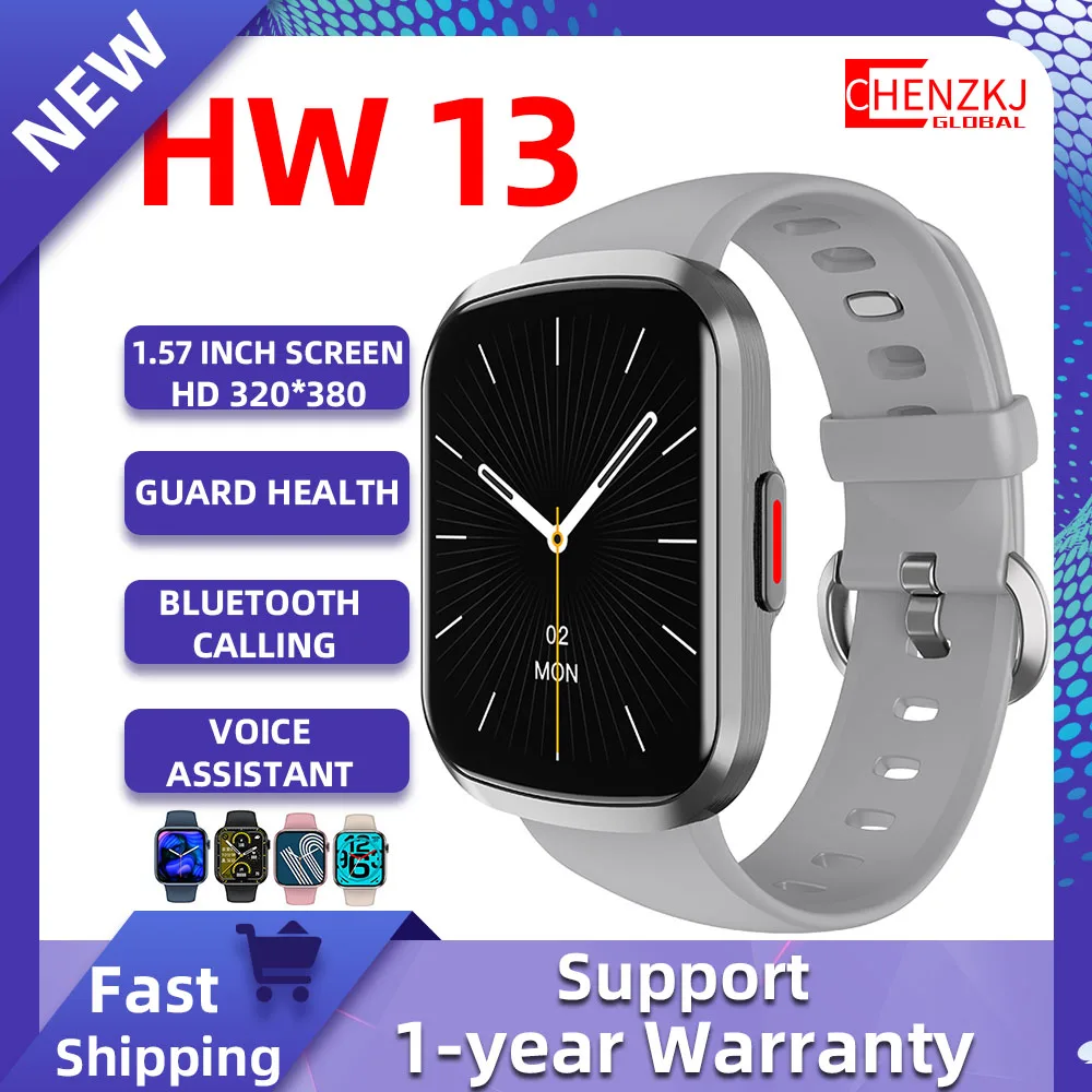 

CHENZKJ Smart Watch HW13 1.57 Inch Full Touch Screen Waterproof Fitness Tracker 2022 Smartwatch Pk P8 Plus GTS 2 For IOS Android