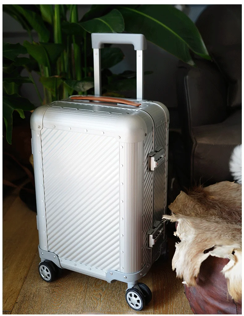 

Silent universal wheel luggage Aluminium Suitcase Spinner Trolley Luggage Bag On Wheels G2030-G2033