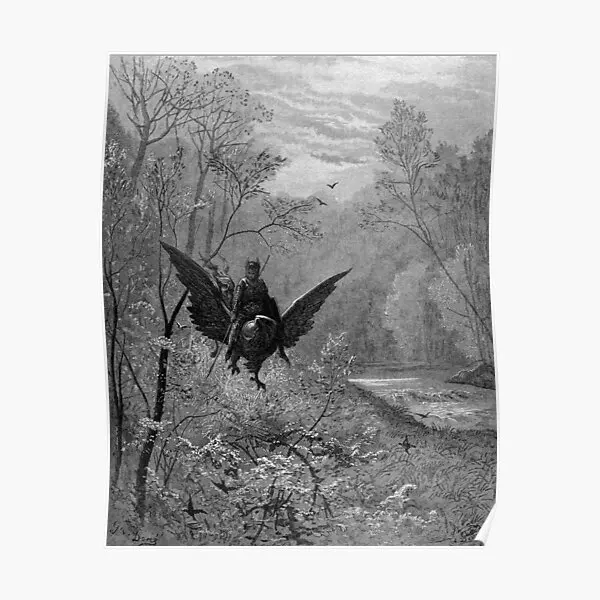 

Rugerro на гиппогрифа Густава Дора плакат Настенный декор Печать комната смешное Украшение Современный дом картина без рамки