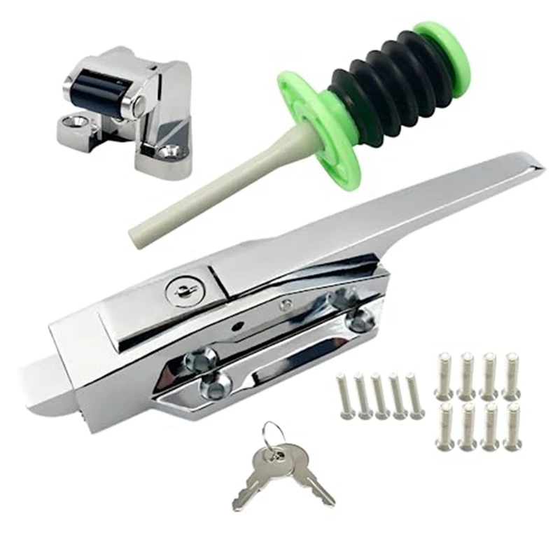 

Cooler Door Latch Kit Safety Freezer Door Latch Handle Set With Adjustable Offset Strike And Inside Release And Keys