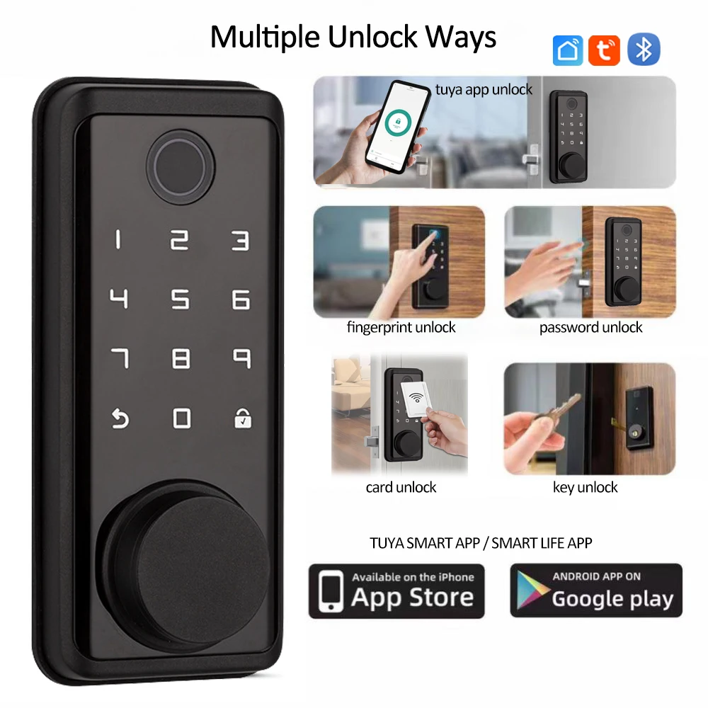 

WAFU X3 Smart Fingerprint Door Lock Support Password Mechanical Key Card Tuya APP Unlock Suitable for indoor Use