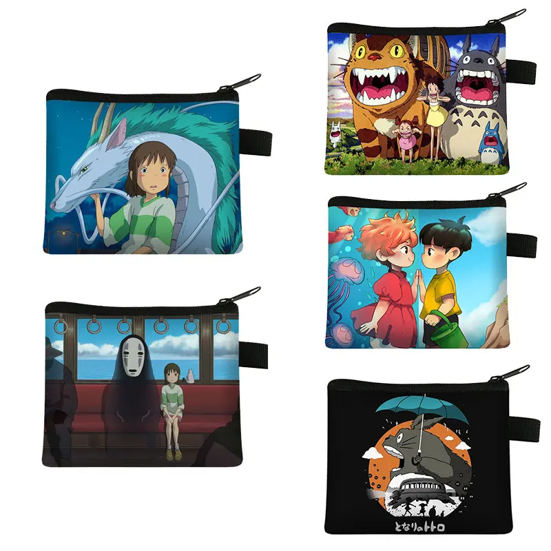 

Cute Spirited Away Cartoon Arrival Totoro Mini Wallet Women Lovely Cat Card Holder Zipper Clutch Coin Purse Gift