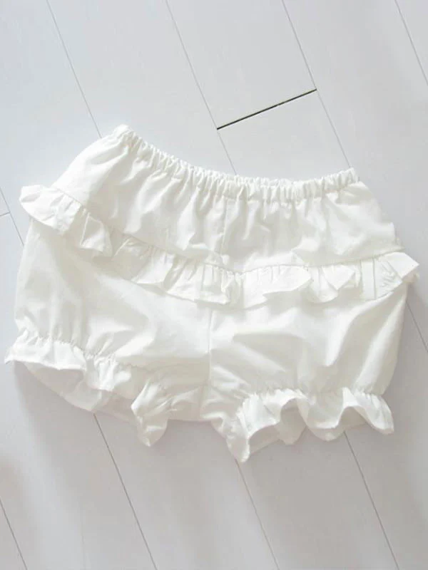 Light Blue Lolita Bloomers Ruffles Cotton Lolita Shorts For Girl
