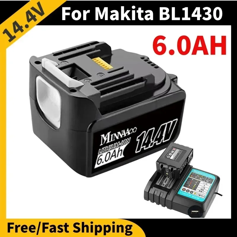 Новый сменный литий-ионный аккумулятор 14 4 В 6 0 Ач для Makita BL1430 LXT200 BL1415 194558 -0 194559 -8