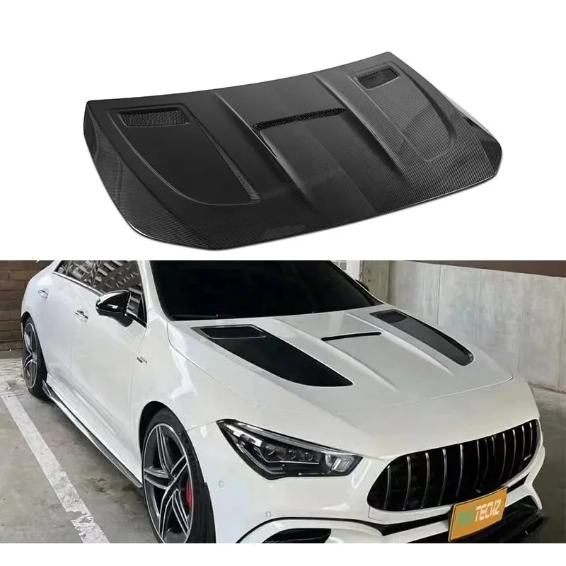 Фото Paktechz Prepreg Dry Carbon Fiber Bodykit Капот двигателя W118 C118 CLA Class CLA45s №2