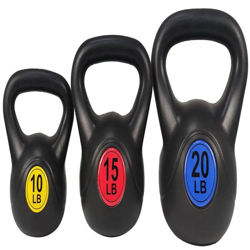 

Wide Grip Kettlebell Exercise Fitness Weight Set, 3-Pieces 10lb, 15lb and 20lb Kettlebells