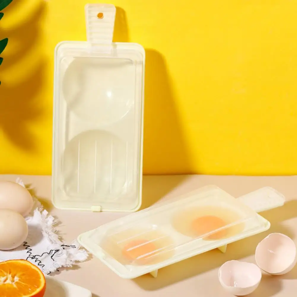 

2 Cavities Egg Steamer Creative Non-stick Lightweight BPA Free Egg Poacher Cook Accessories