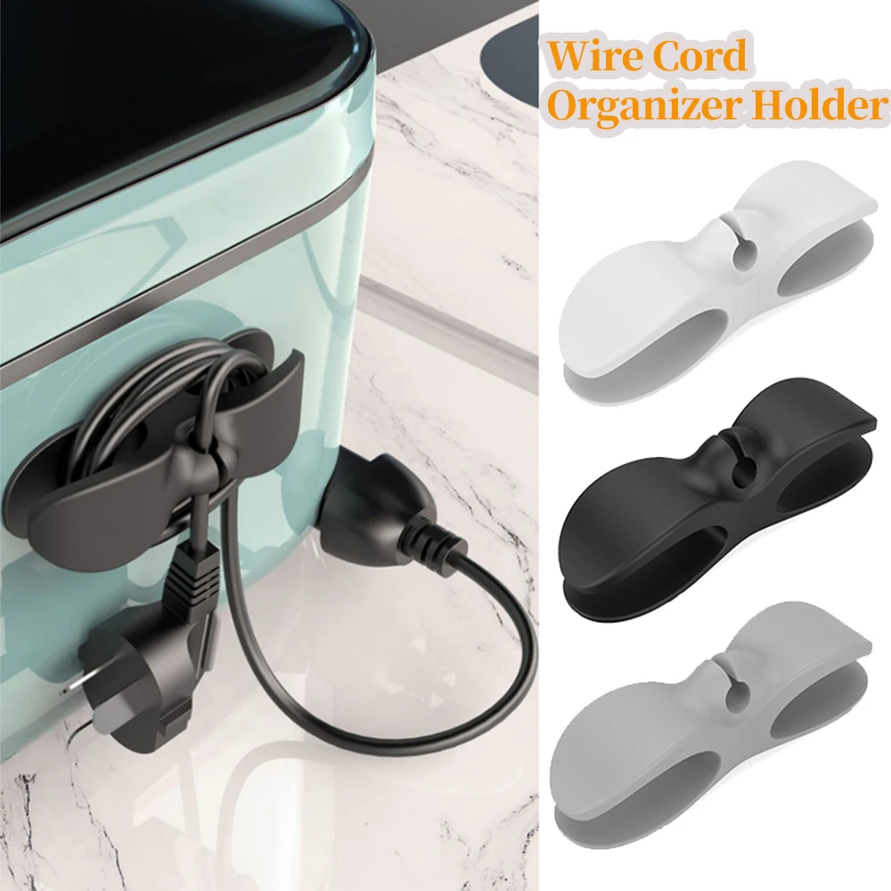 

3PCS Wire Cord Organizer Holder for Appliances Plug Kitchen Office Home Cord Management Data Cell Phone Cable Storage Line Clips