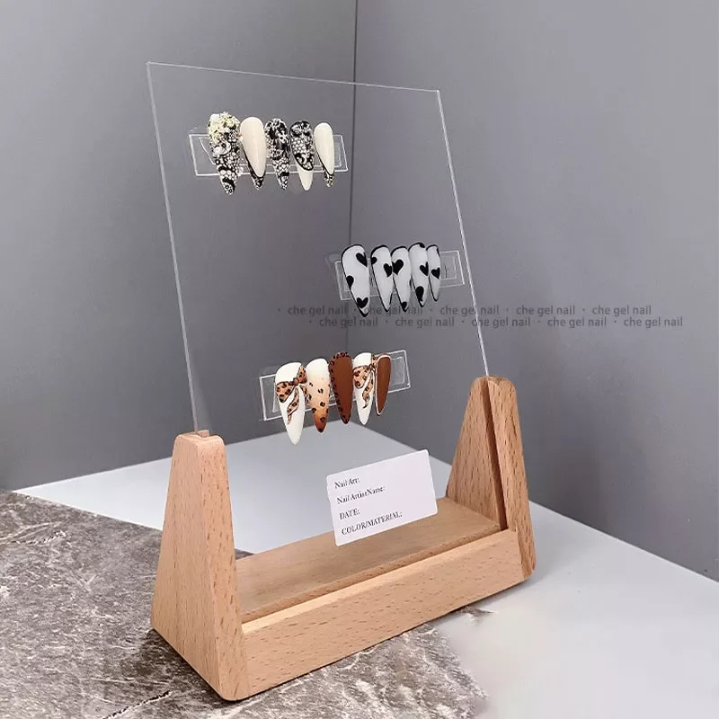 

NEW2023 Walnut Works Display Stand Color Card Display Frame Acrylic Display Board Nail Tools