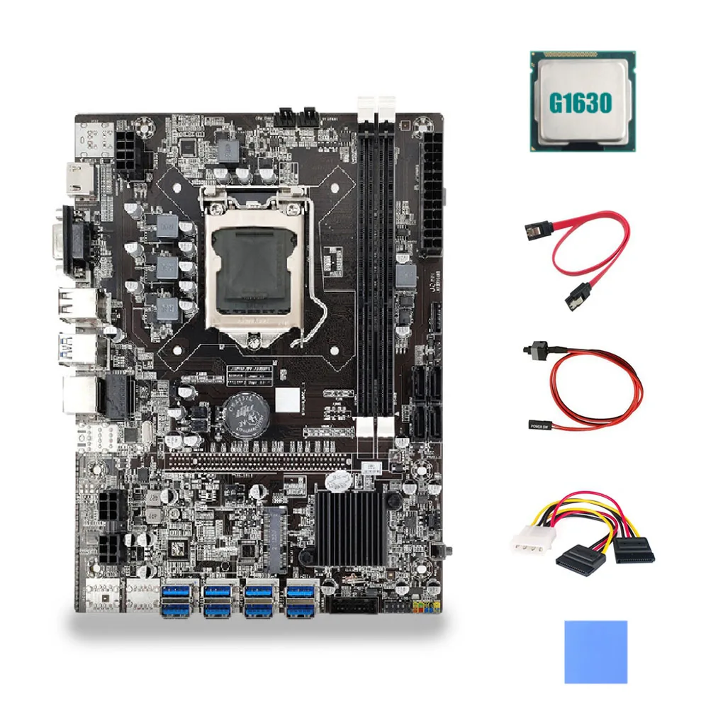 

1 Set B75 Mining Tools Useful Useful Practical B75 Main Board Maximum 16G Practical 1333/1600MHz B75 PC Supply