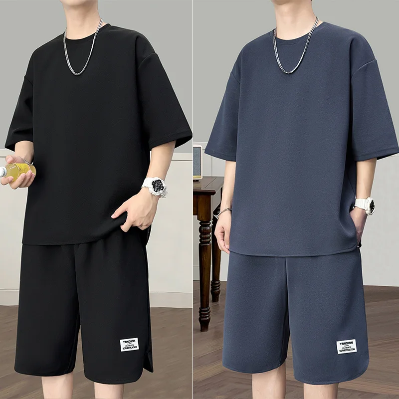 Summer Sets Men Fashion Oversized Short Sleeve T-shirt Shorts Two Piece Men Streetwear Loose Sports Set Mens Short Sets M-3XL