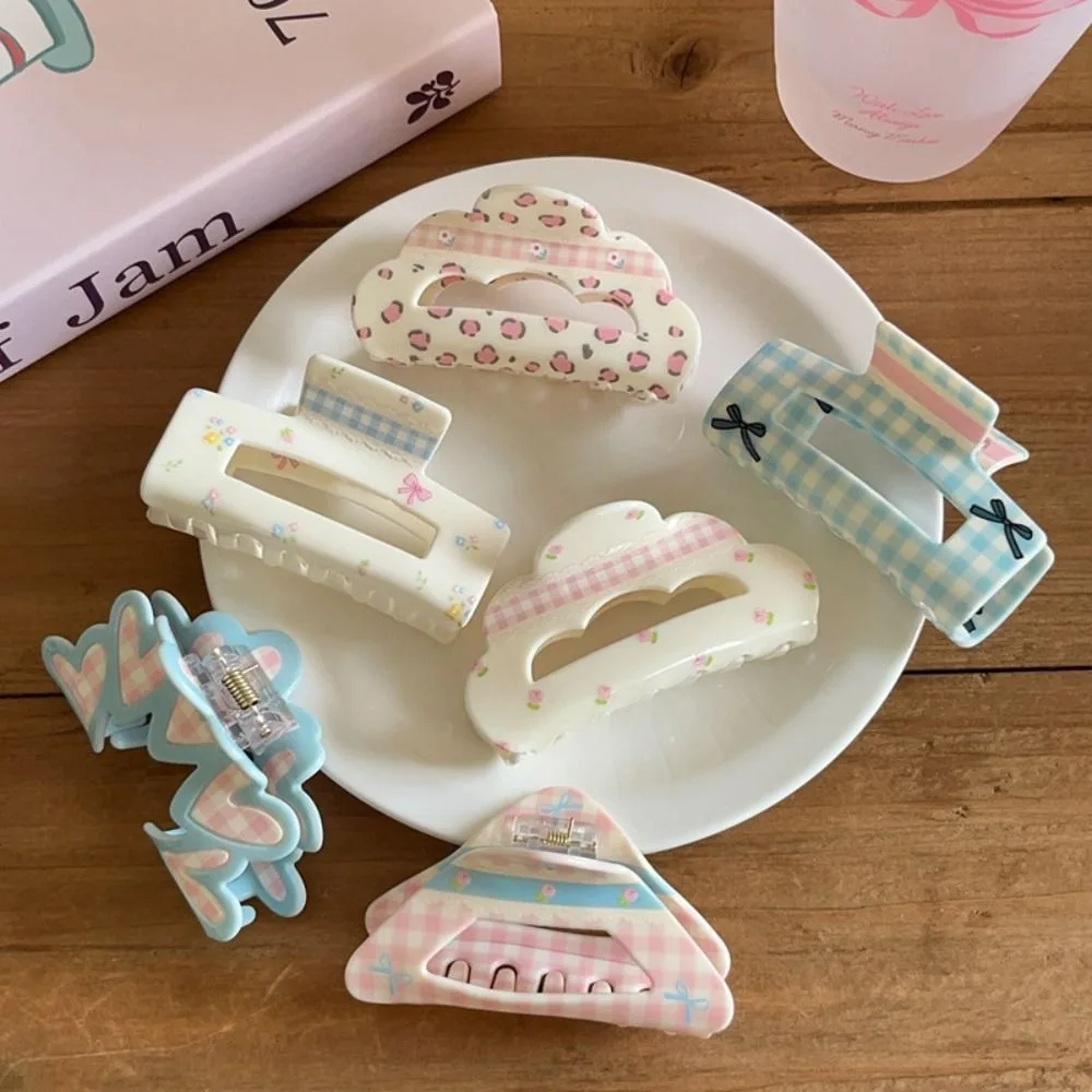 Темперамент корейский стиль решетчатая заколка для волос в виде краба цветок