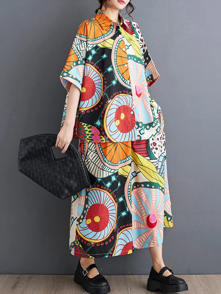 Комплект из двух предметов XITAO WLD20147 Женский модная рубашка свободного покроя с