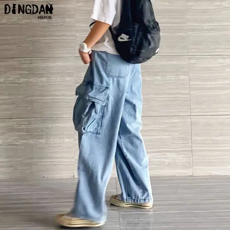 Baggy Jeans Trousers Male Denim Pants Black Wide Leg Pants Men's Jeans Loose Casual Korean Streetwear Hip Hop