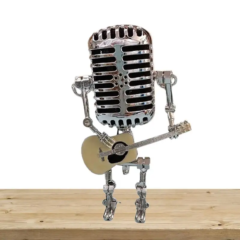 

Vintage Microphone Guitar Robot Light Holding Guitare Vintage Vintage Microphone Robot Dimmer Lamp Adjustable Brightness For