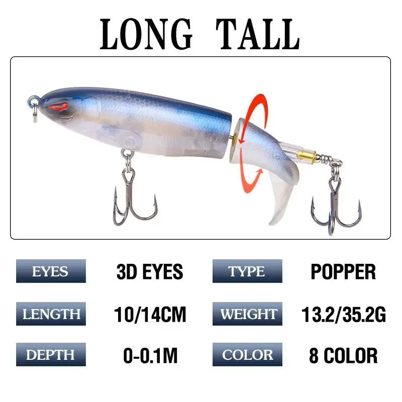 

[ READY STOCK ] Floating Fishing Bait Spinner Bait Gear Whopper Plopper Popper Soft Lure Swimbait Fishing Accessories