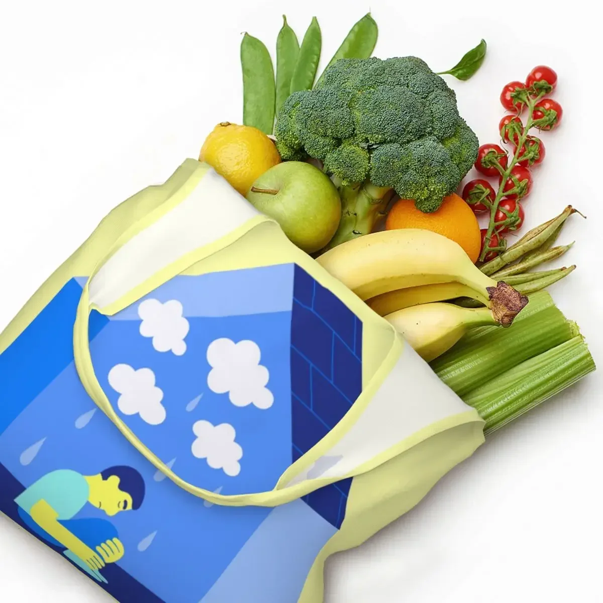 Сумка-тоут для покупок с депрессией женская уличная роспись художественная