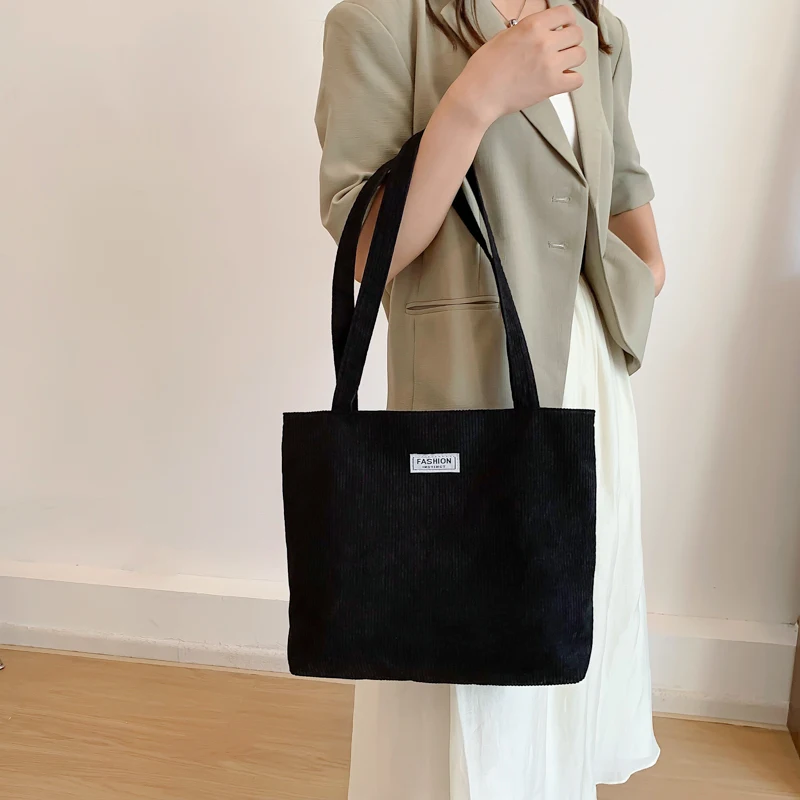 

Сумка-тоут женская Вельветовая, модная простая портативная вместительная легкая Повседневная сумочка-мешок в литературном стиле