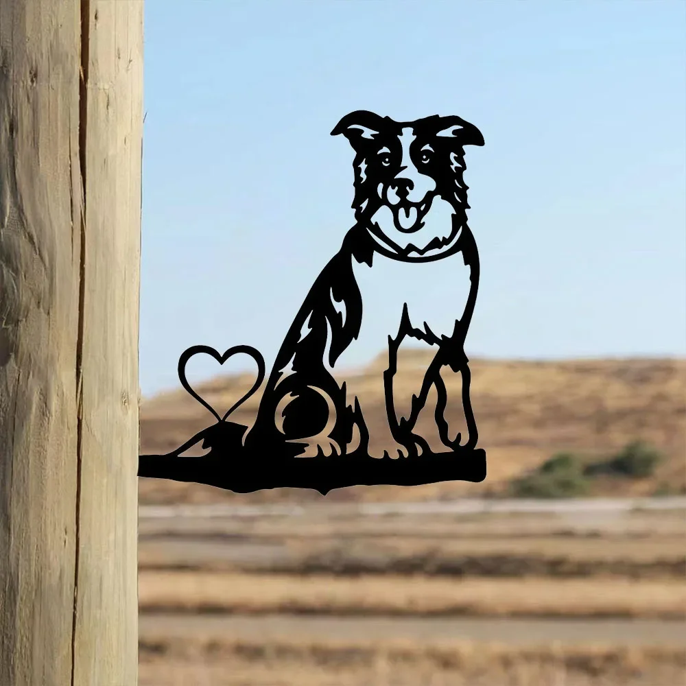 Металлическая настенная картина с изображением собаки