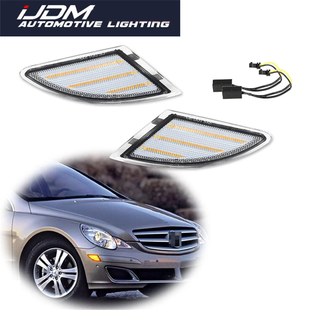 Фото Для Mercedes-Benz W251 R-Class R320 R350 R500 R63 AMG 2006-2010 светодиодные передние боковые указатели поворота и ходовые огни. №1